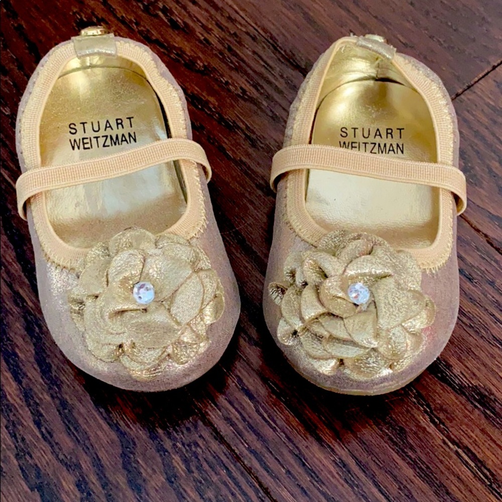 Dressy infant metallic shoes